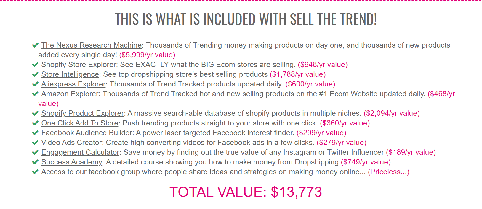 sellthetrend review - features