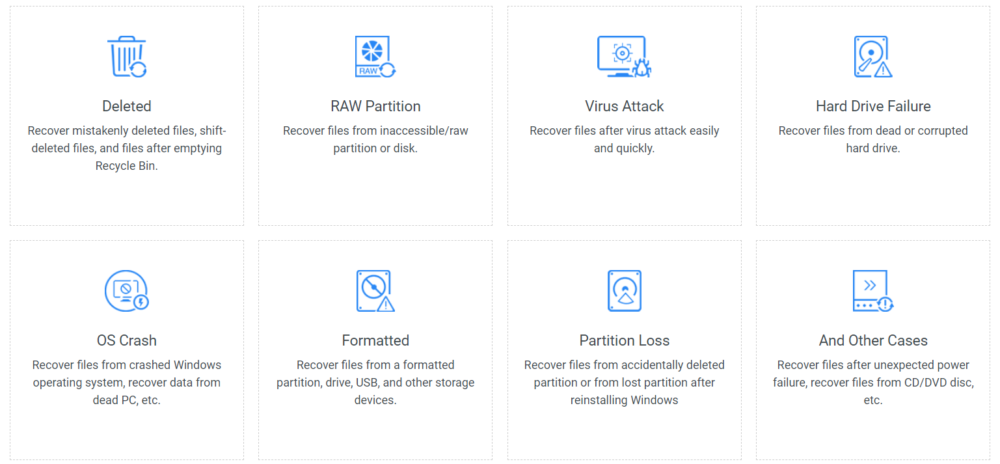 MiniTool Power Data Recovery options