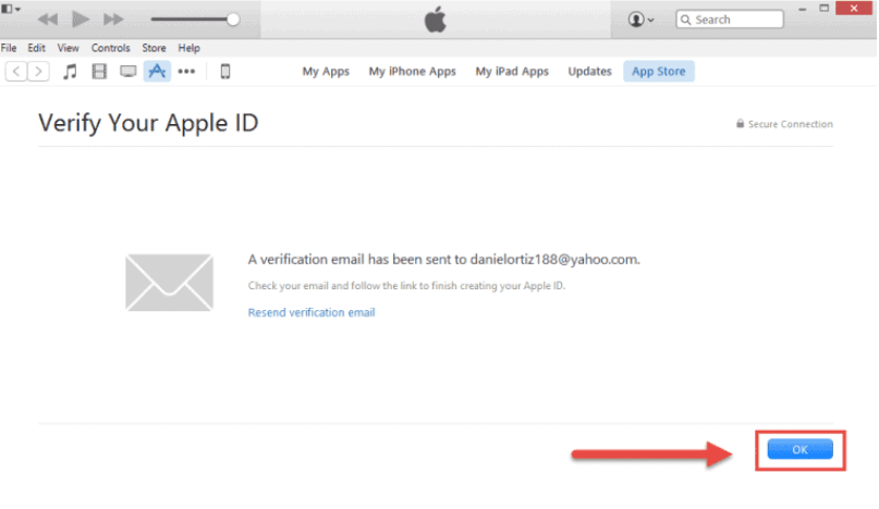 Подтверждение нового Apple ID