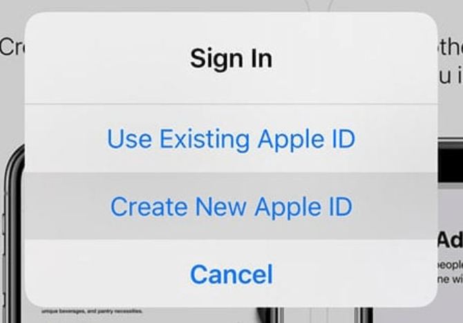 Создать новый Apple ID