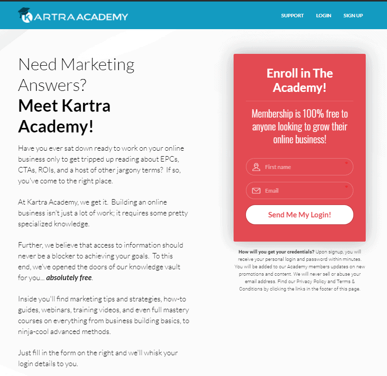 Kartra Academy training program