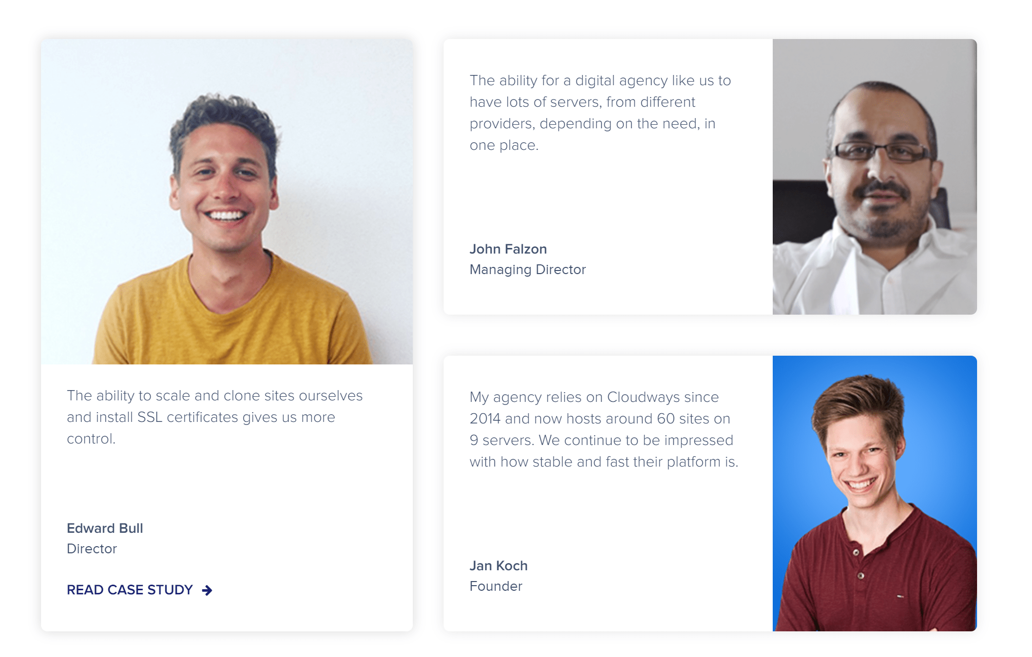 Cloudways bewertet Testimonials