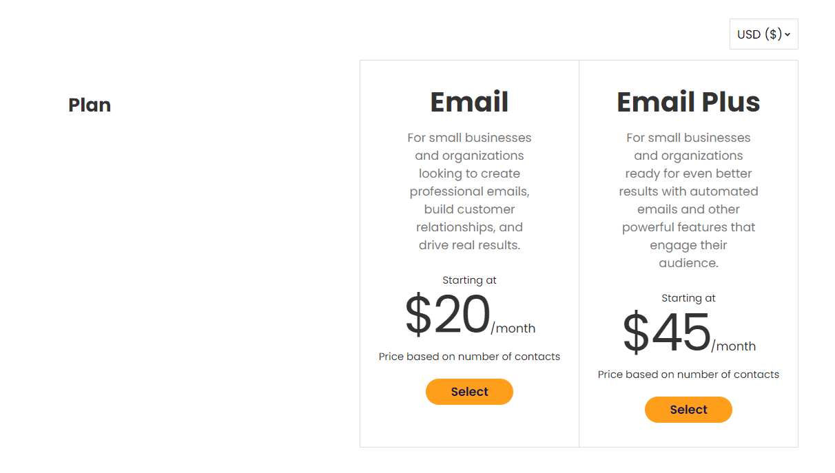 Constant Contact pricing