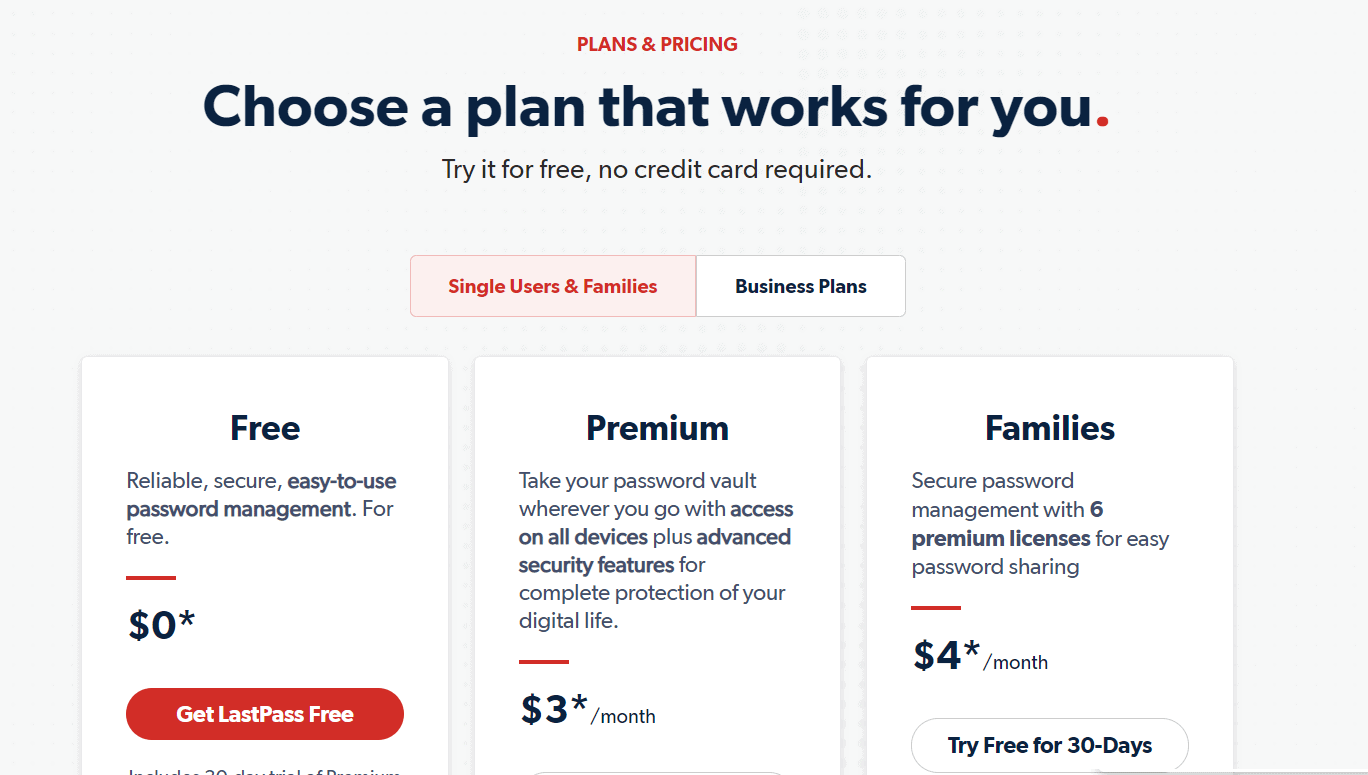 Lastpass Pricing