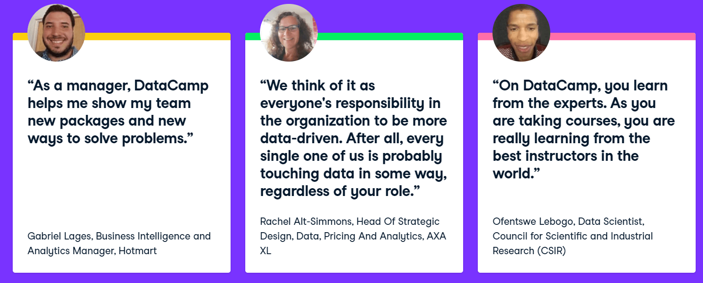 Avis des utilisateurs de DataCamp