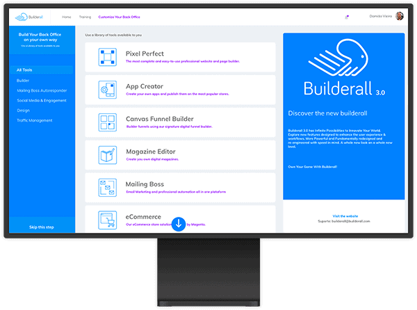 Kartra vs Builderall vs Clickfunnels-Builderall Verkaufs-Dashboard