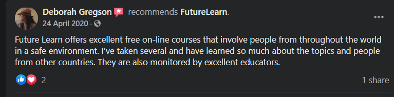 FutureLearn Student Testimonial
