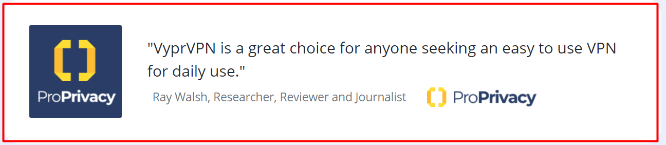 VyperVPN Testiminial 1