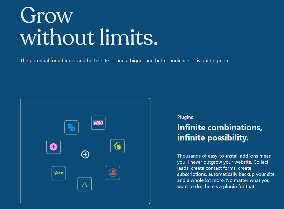 WordPress Grow without limits 