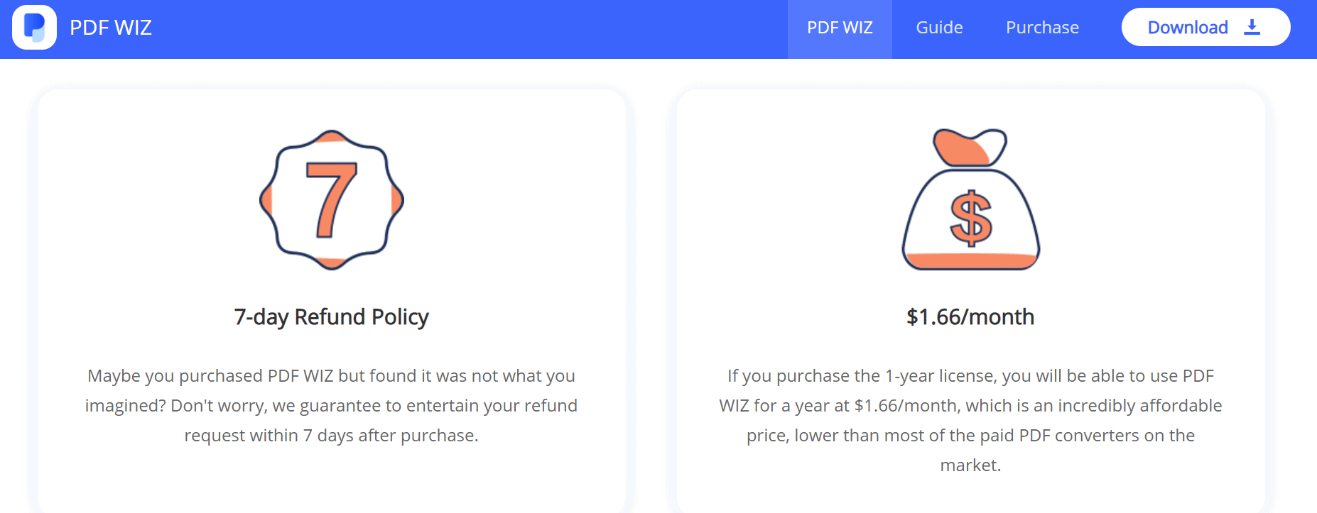 pdf wiz 7 day refund