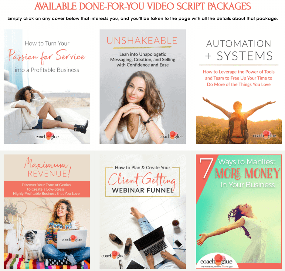 CoachGlue-Review-Done-For-You-Video-Script-Pacages