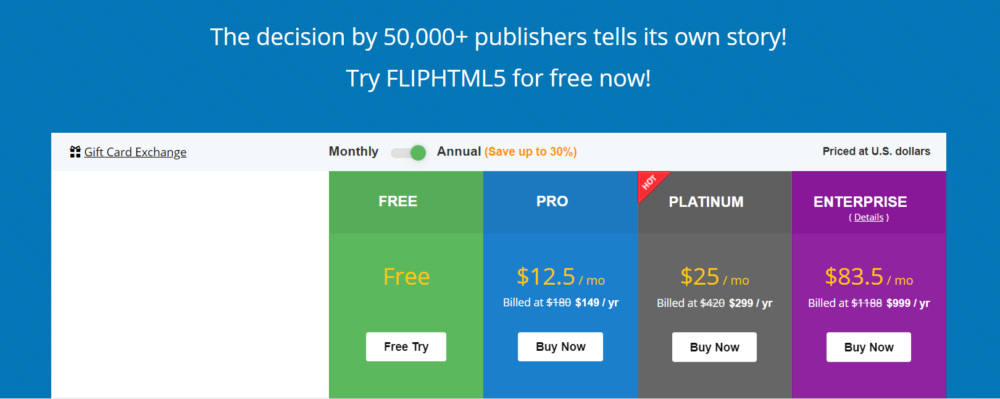 FlipHTML5 pricing