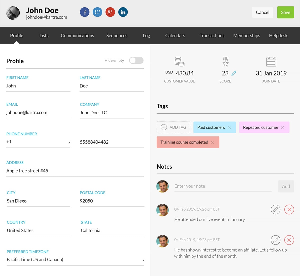 Kartra lead management system review