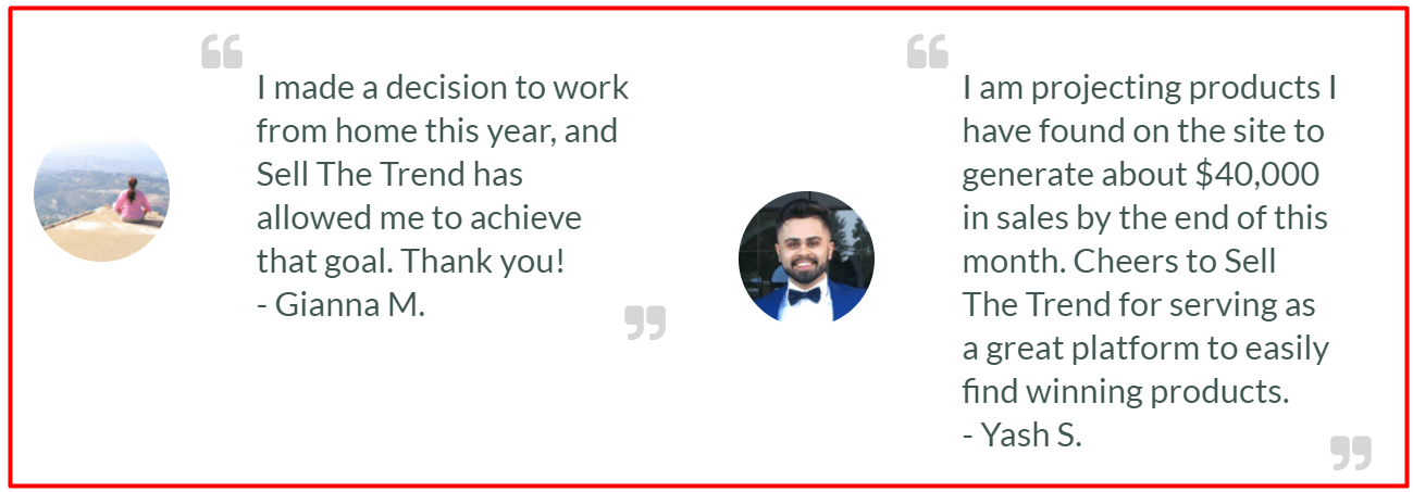Sell The Trend Testimonials