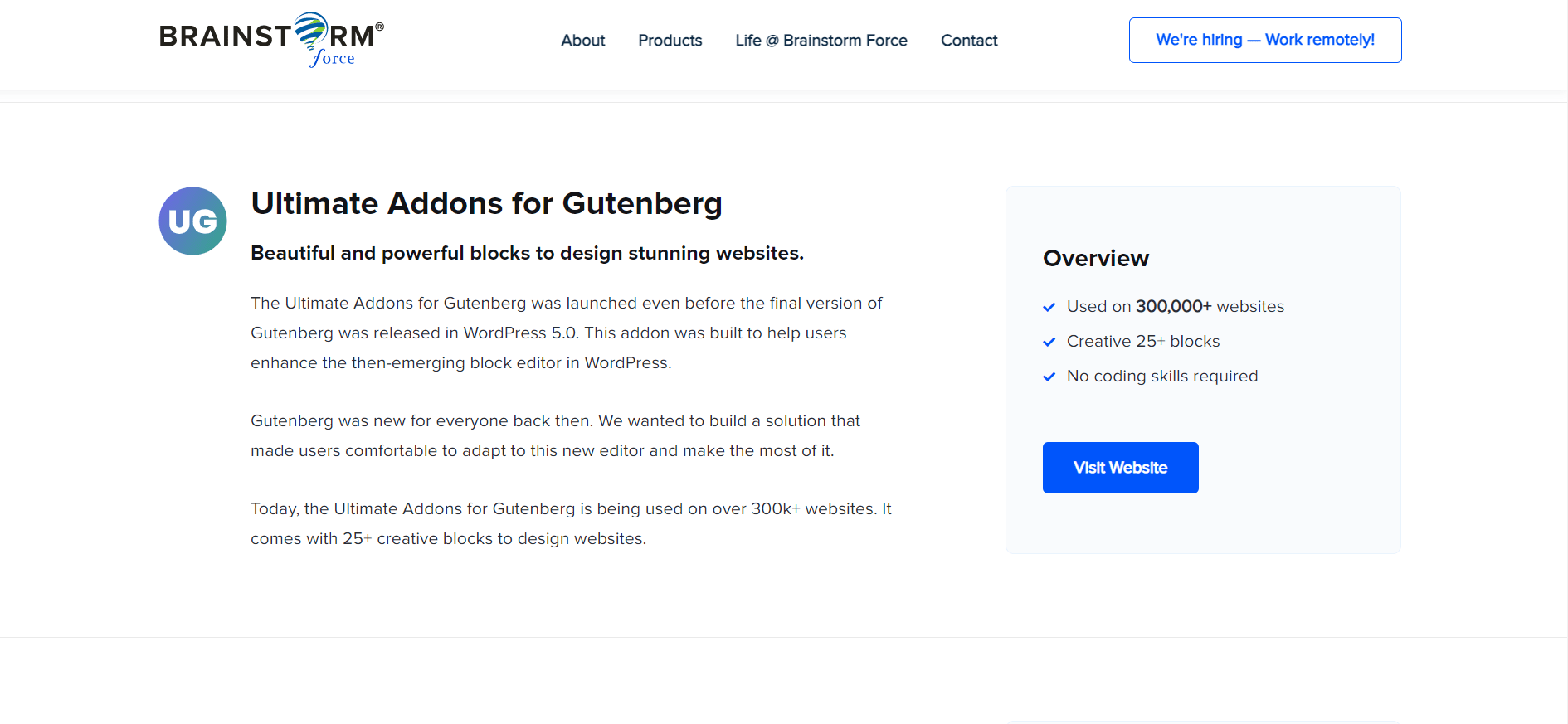 Ultimate Addons for Gutenberg-BrainStrom Force