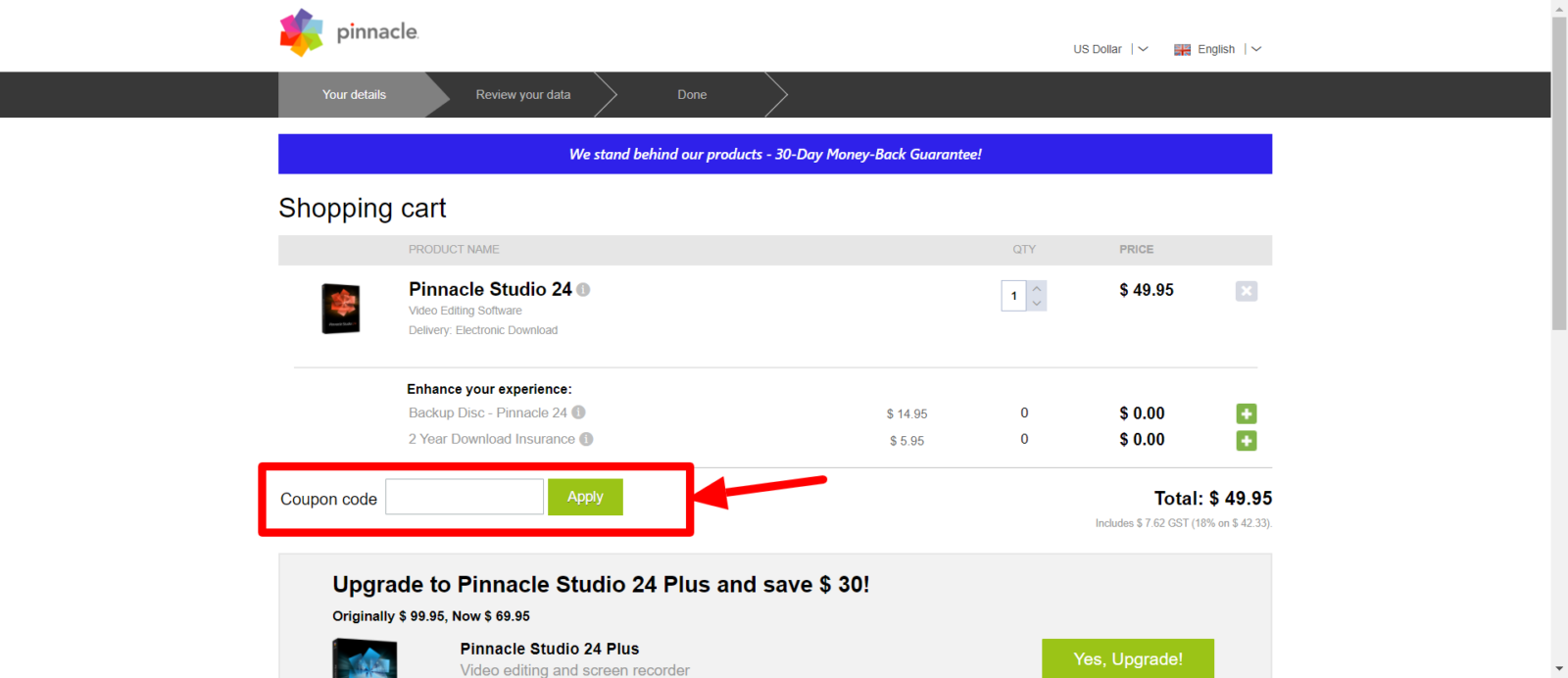Pinnacle studio 24 coupon code checkout