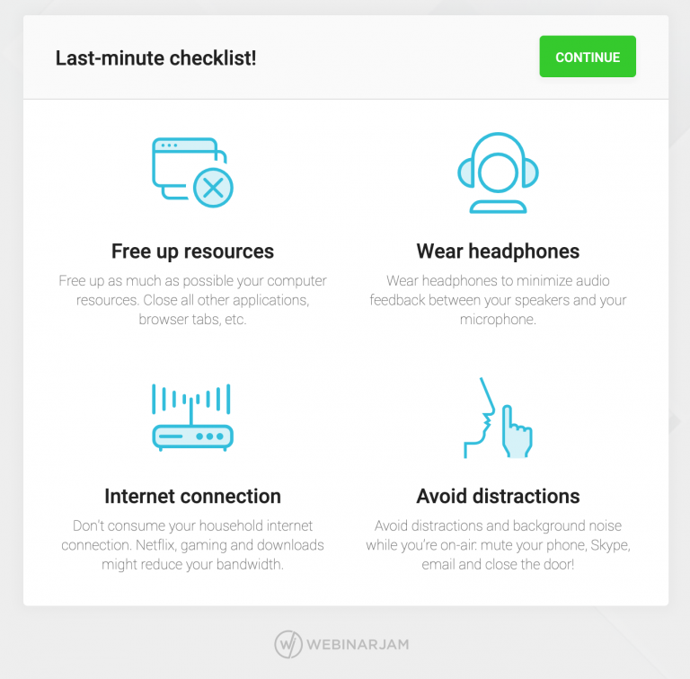 WebinarJam last-minute checklist