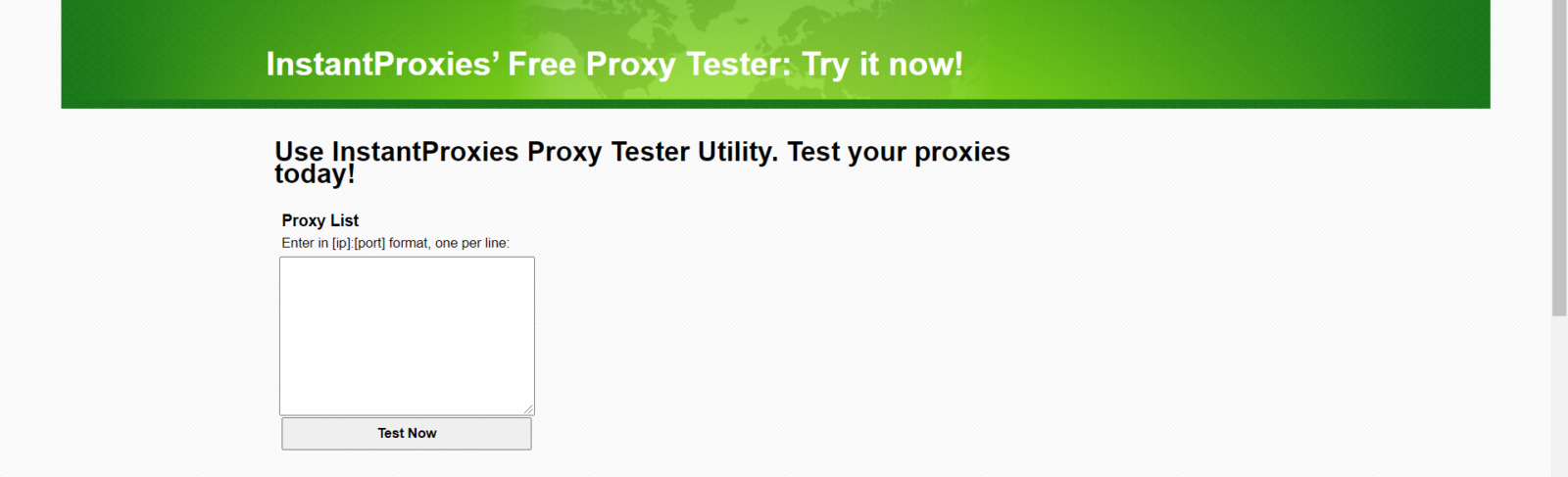 Instant Proxies free proxy tester