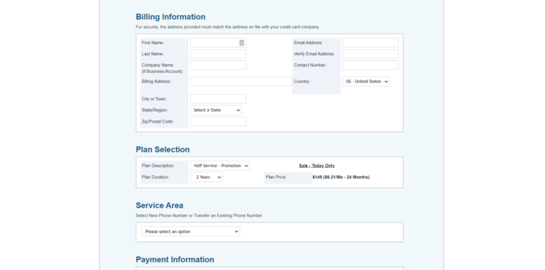 VoiPO phone service discount checkout
