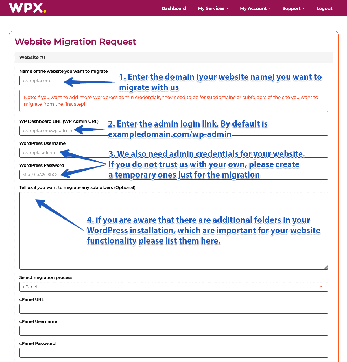 Website migration requests- WPXHosting coupons