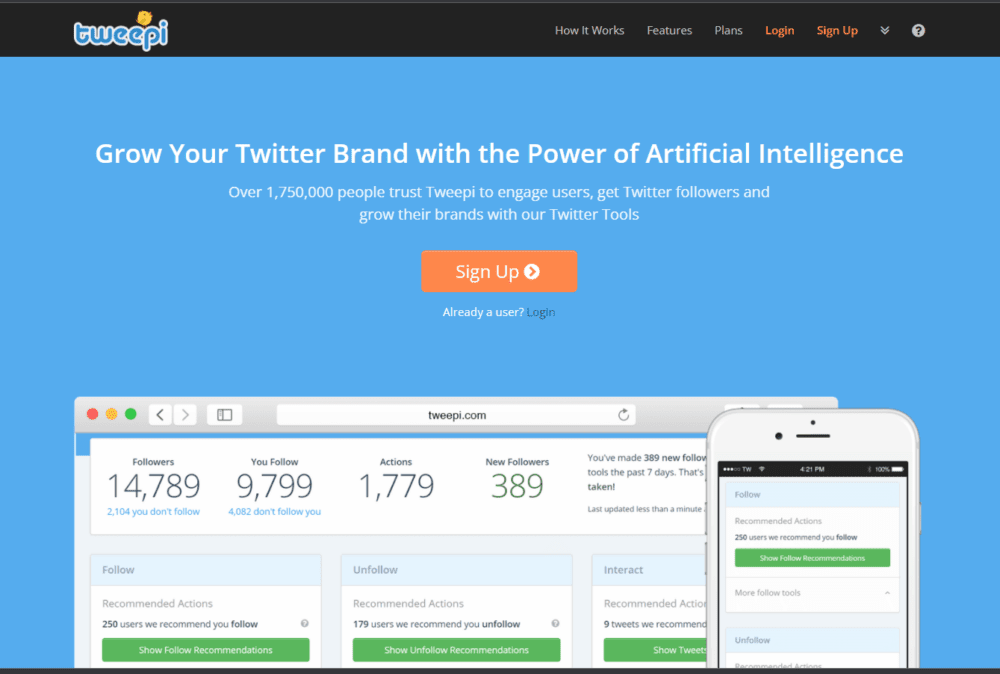 Tweepi- Best Twitter Tools To Unfollow Inactive Users