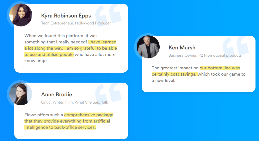 Flowz User Testimonials
