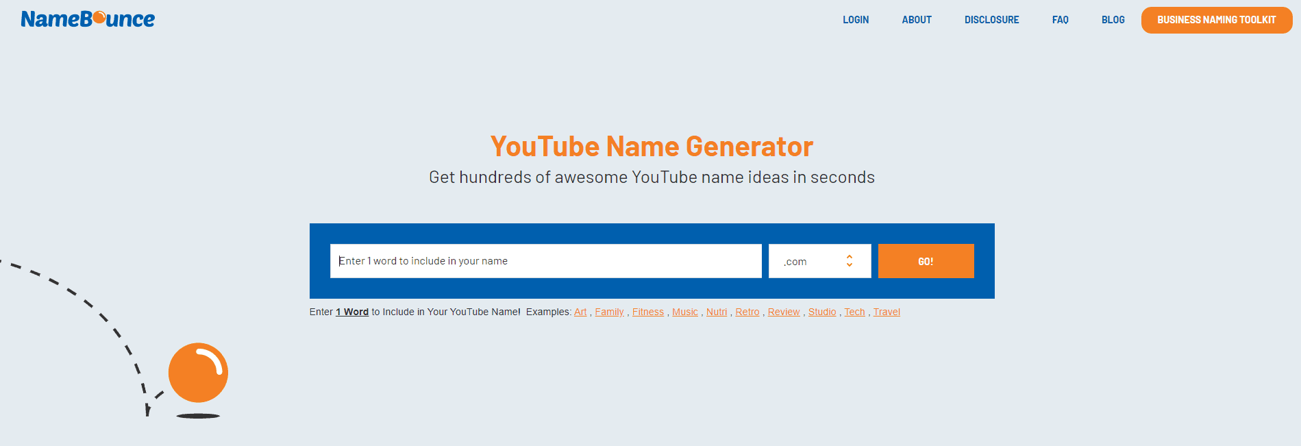 Namebounce YouTube Name Generator
