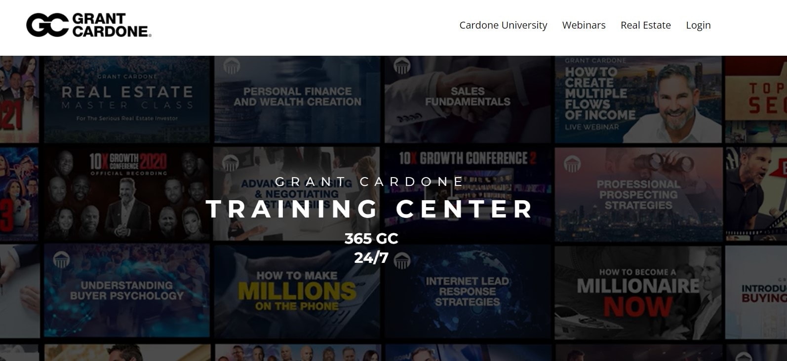 Kajabi Website Examples Grant Cardone Training Center