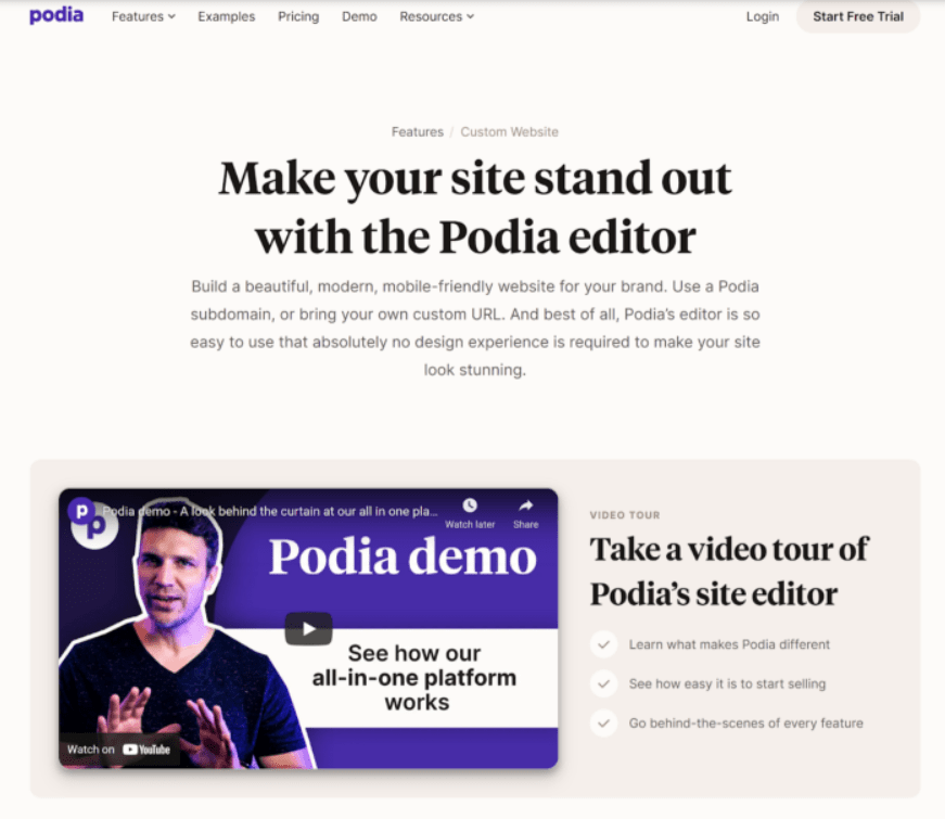 Kajabi vs Podia : Podia Designs & Themes
