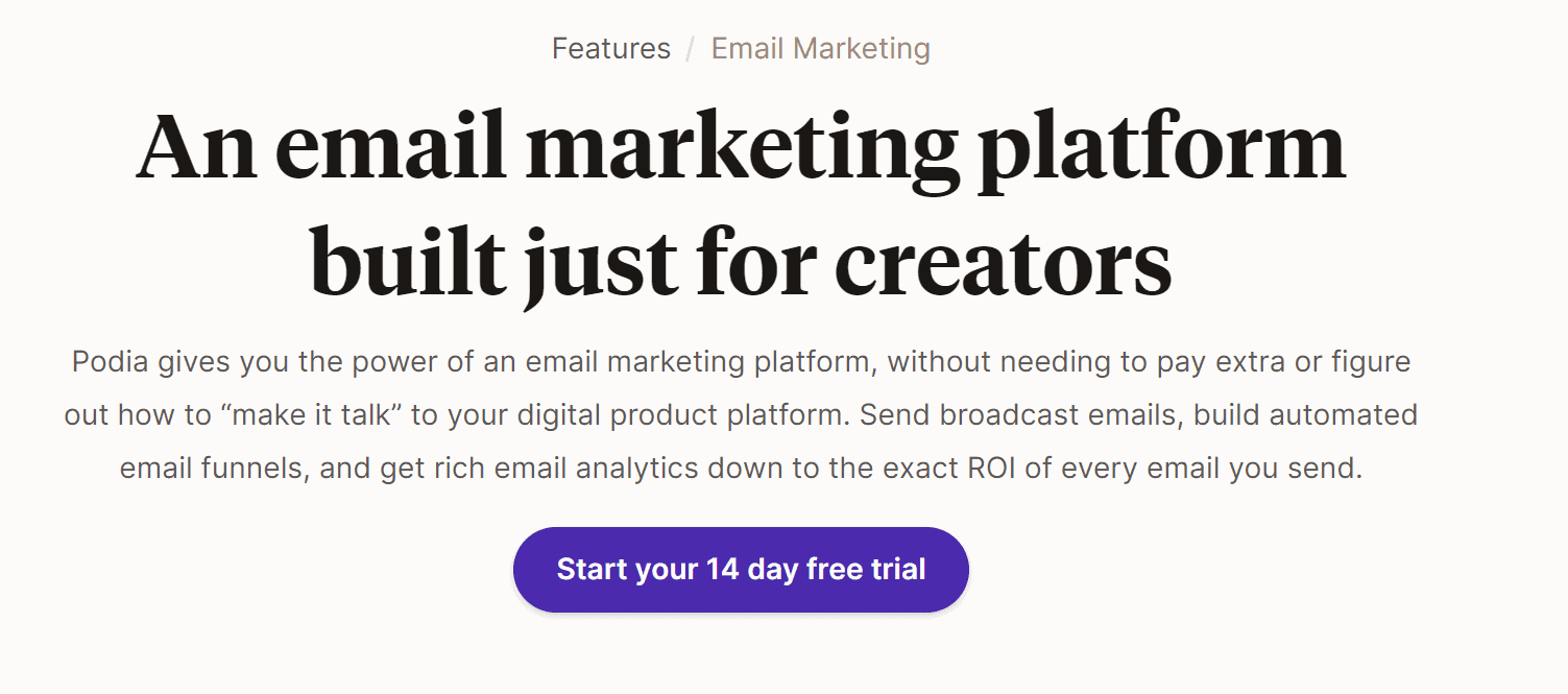 podia email marketing