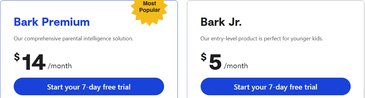 Bark Pricing Plan