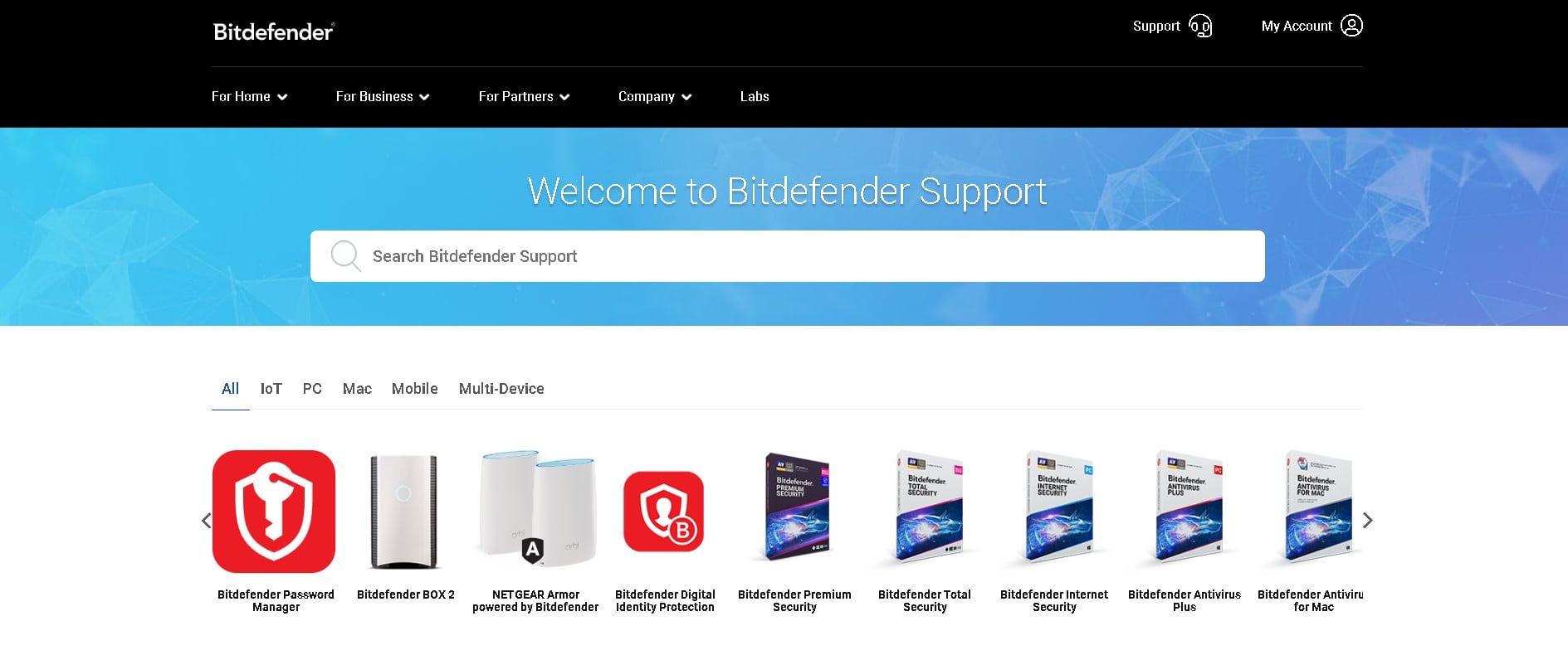 Bitdefender support