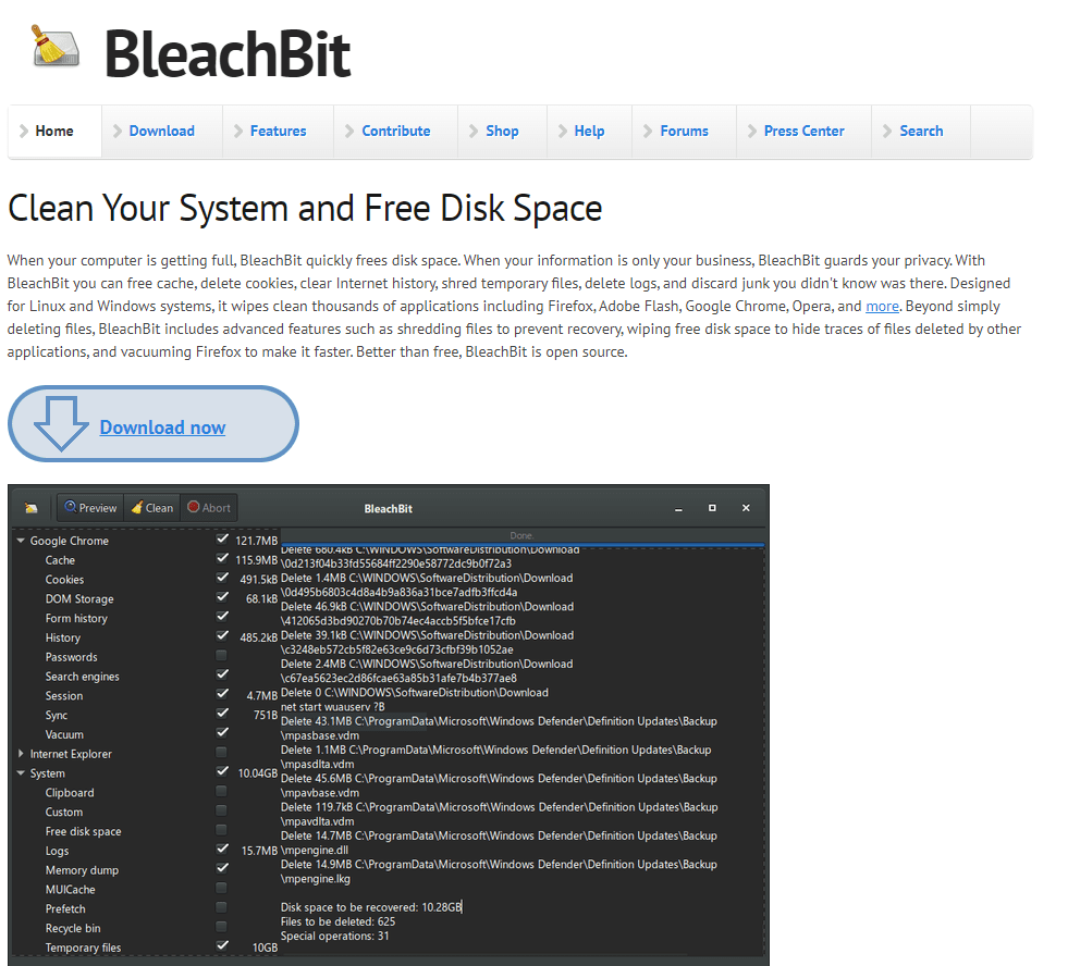 BleachBit - Bleachbit vs CCleaner