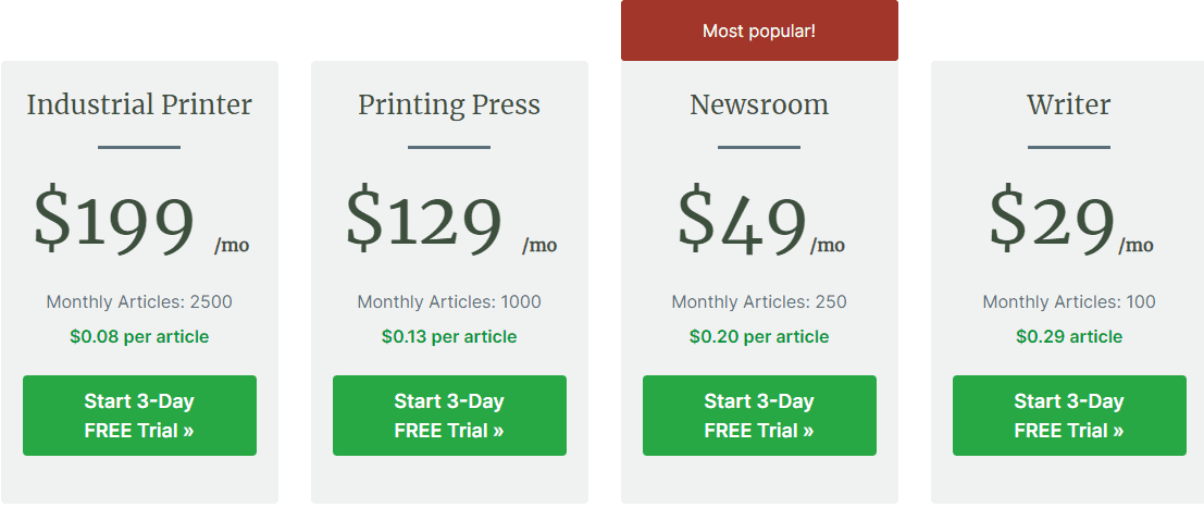 Kafkai Pricing