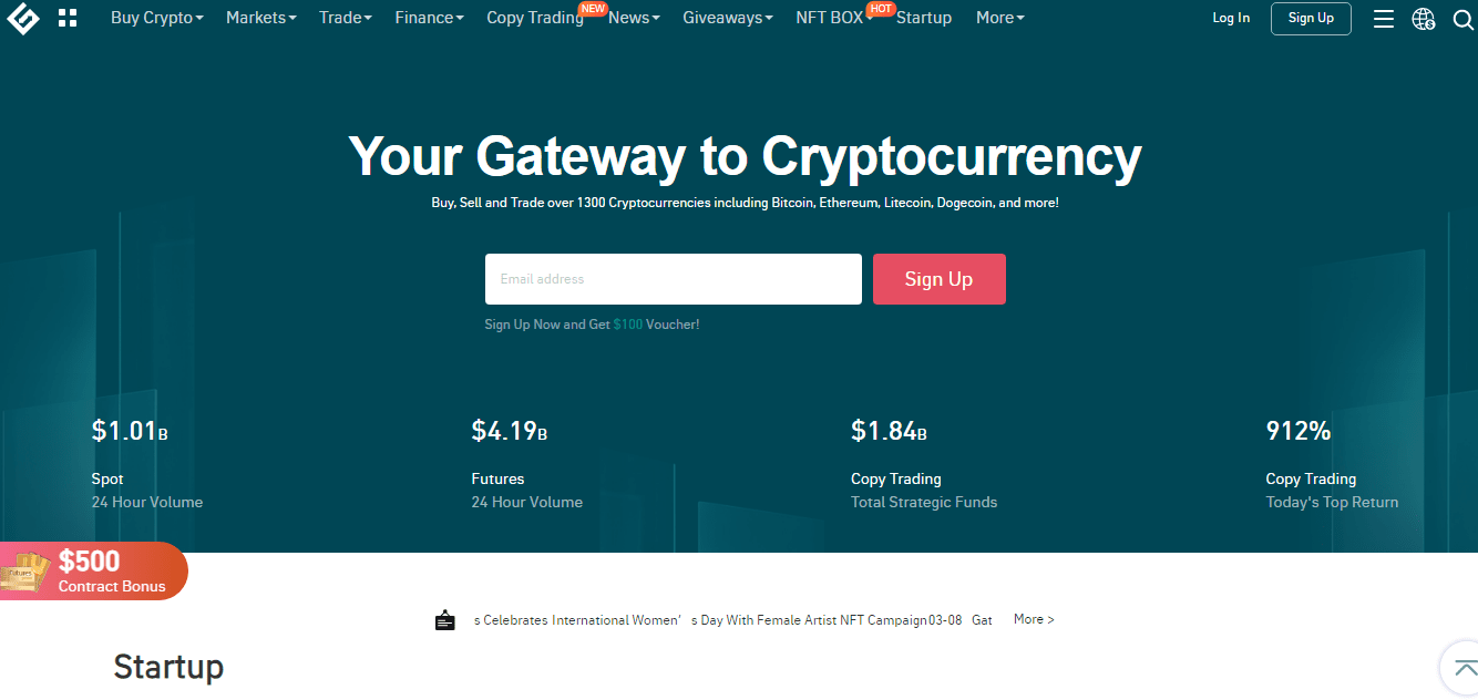 Gate.io Main page