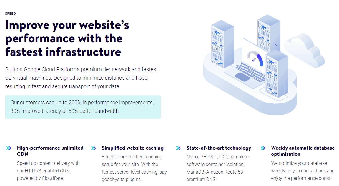 Kinsta Server Speed Features