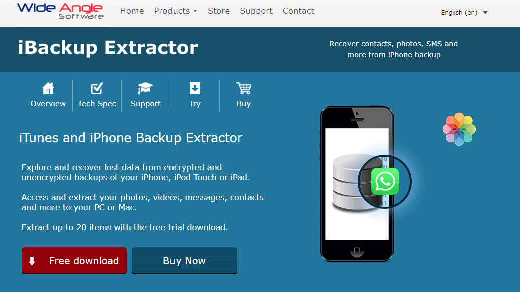 revisão do extrator ibackup