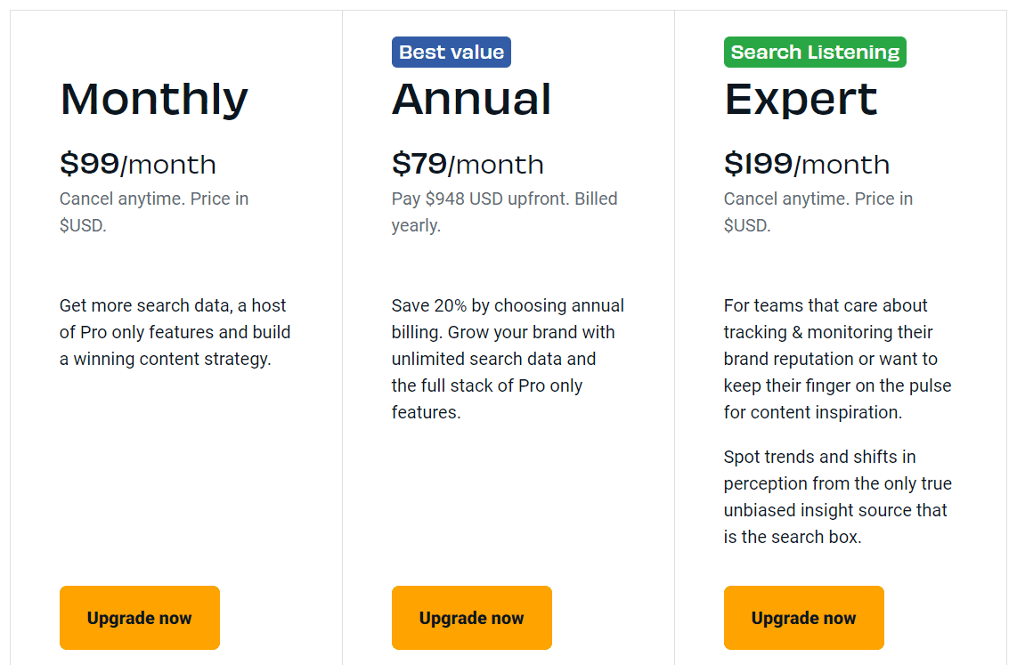 Answer The Public pricing