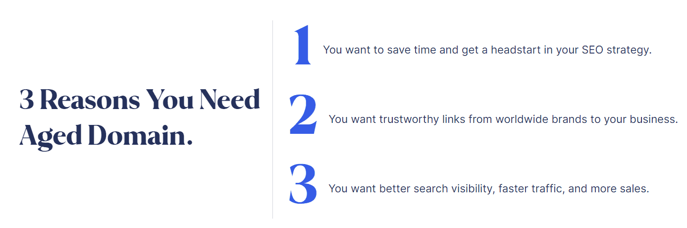 Aged Domains Features