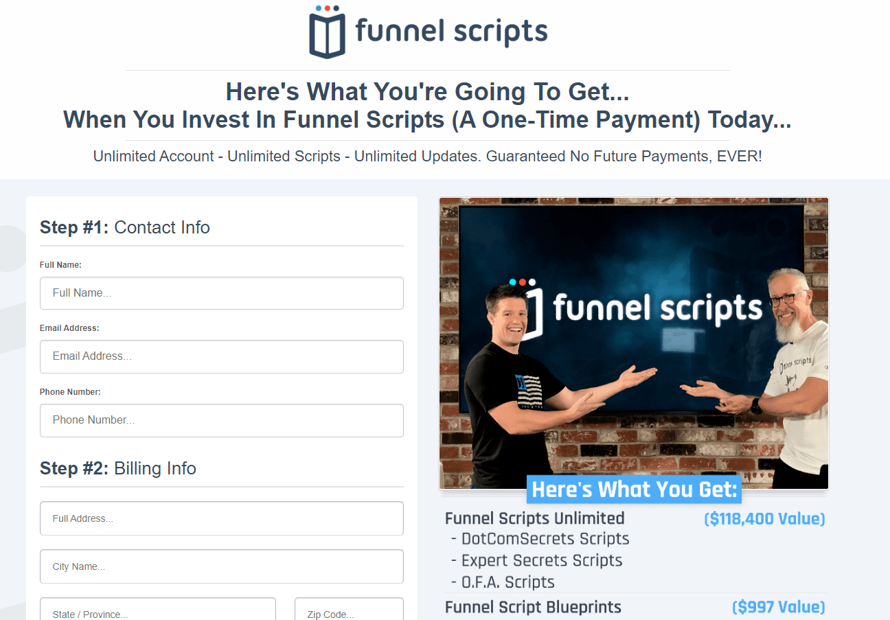 Funnel Scripts Signup