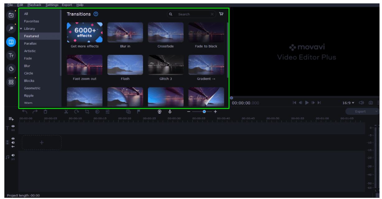 Movavi Video Editor Transitions Feature