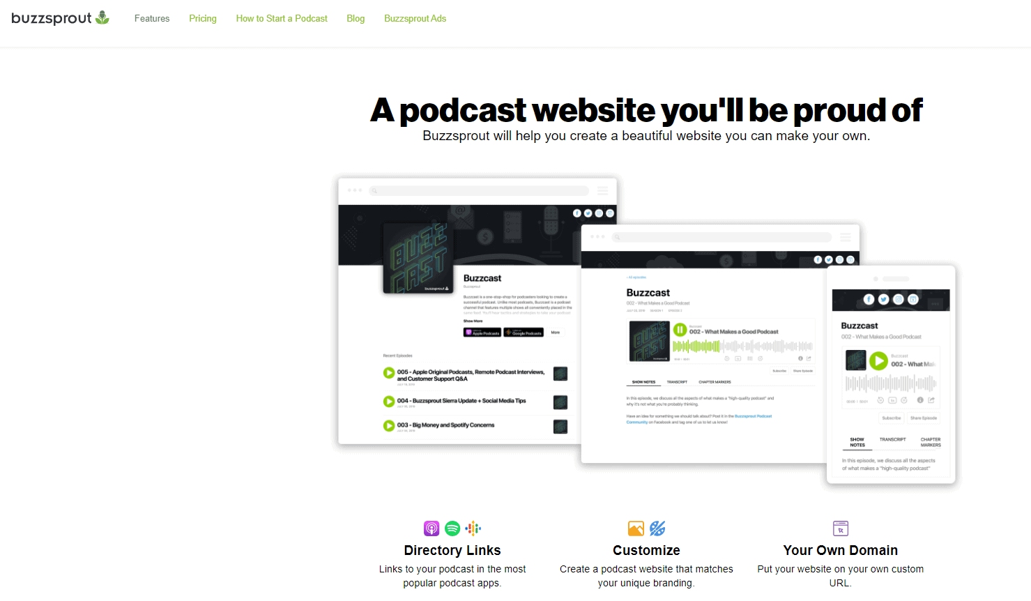 Buzzsprout Website Creation