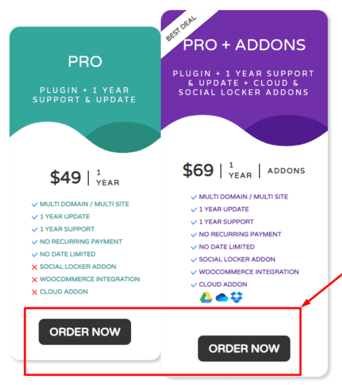 Choose a plan of your choice