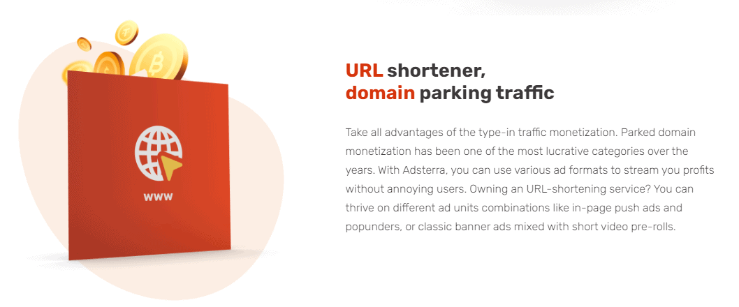 Domain parking traffic, URL shortener