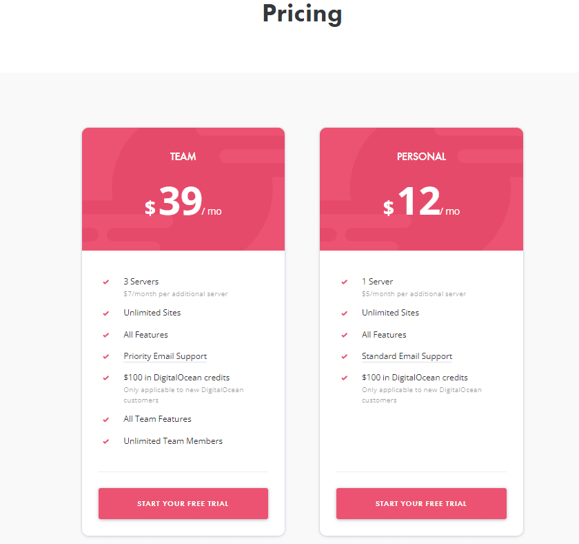SpinupWP Pricing Plans