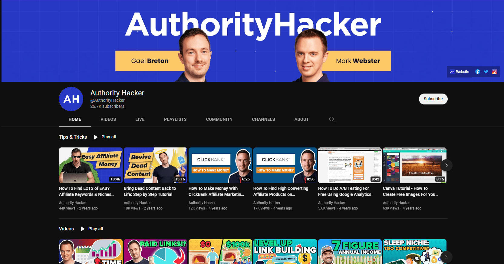 Authority Hacker Video Content