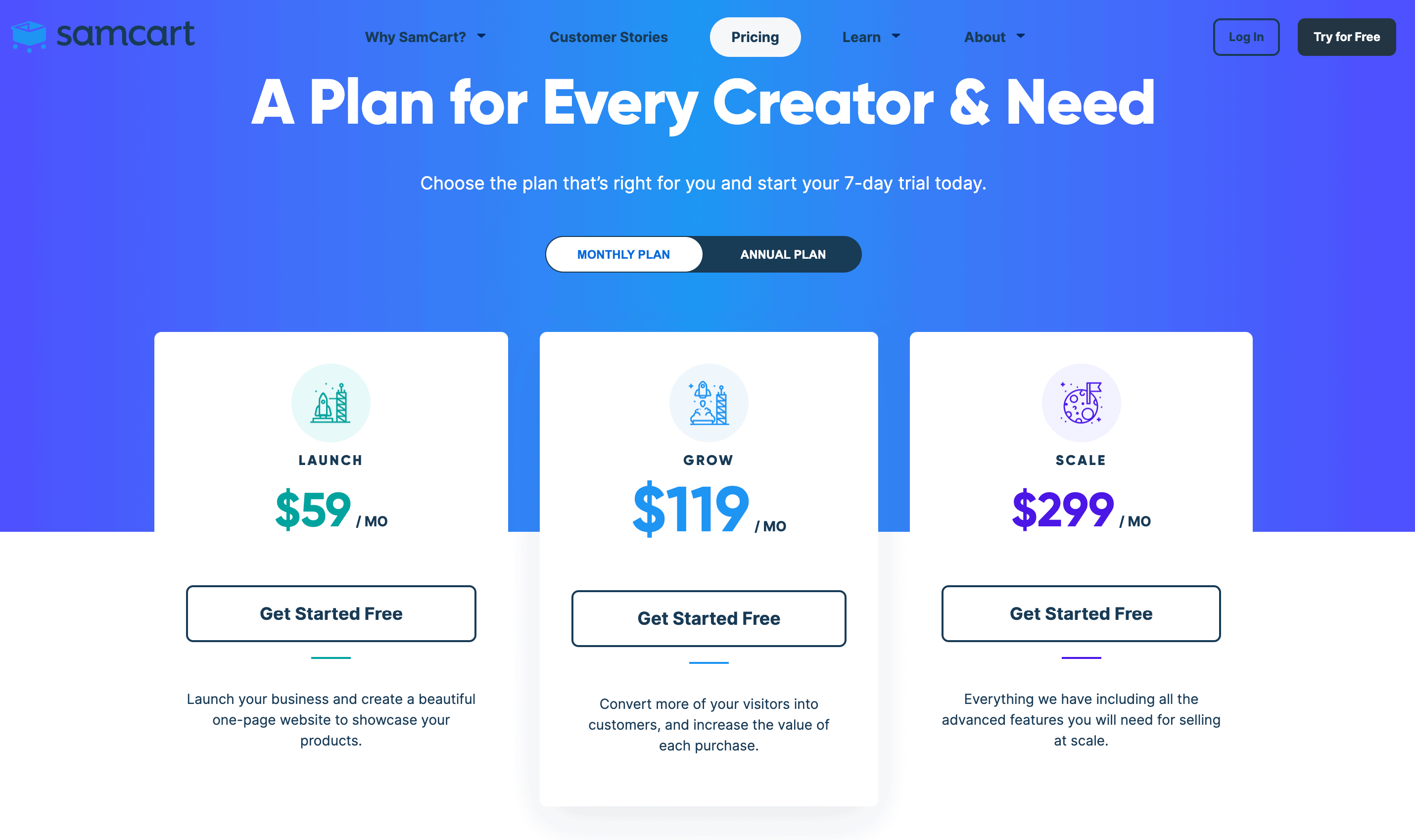 SamCart-Pricing-Plan