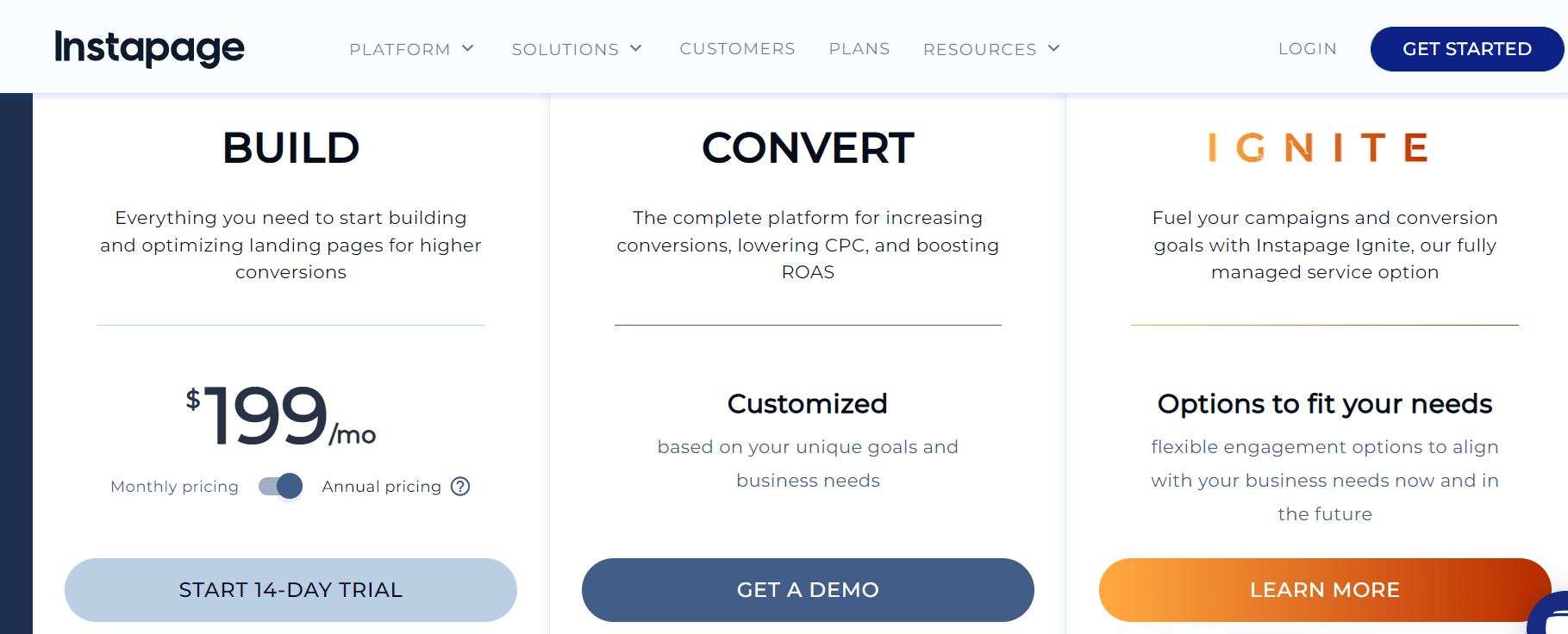instapage pricing