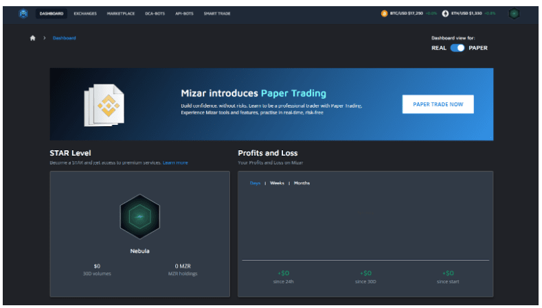 Mizar dashboard