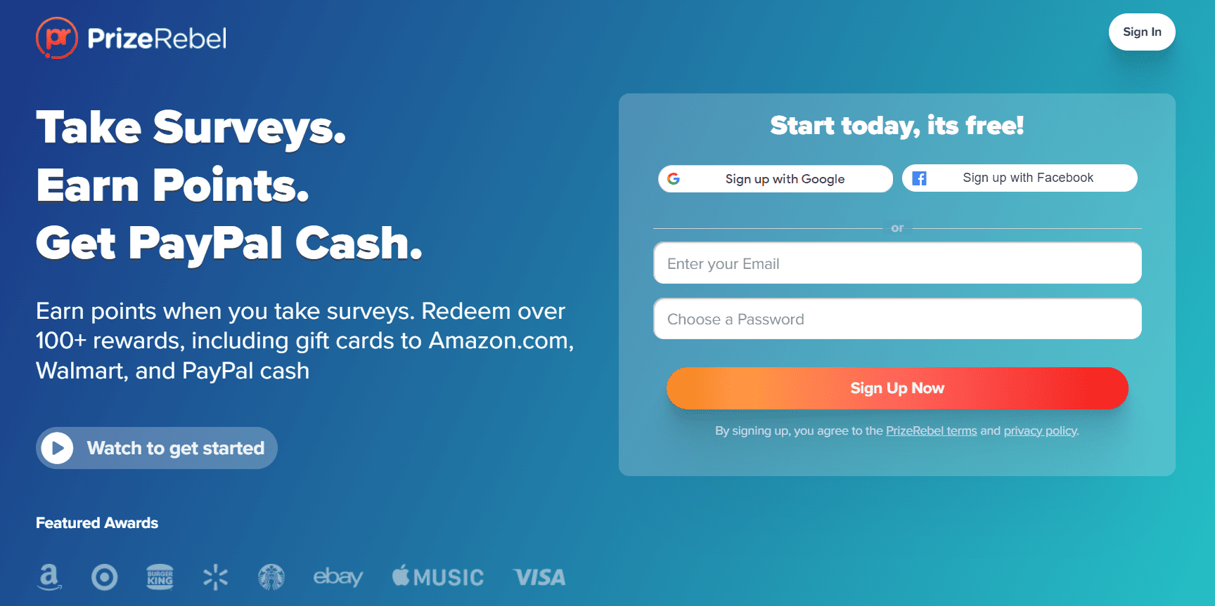 PrizeRebel - Earn Money While Watching Ads
